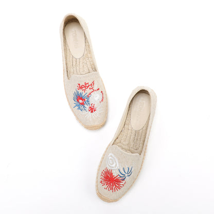Beige Fireworks women's platform espadrilles, style W-P9889