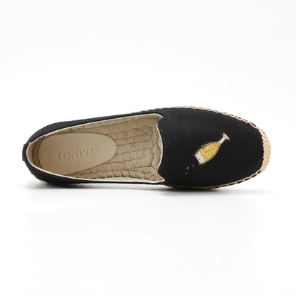 Black Wine women's platform espadrilles, style W-P9896