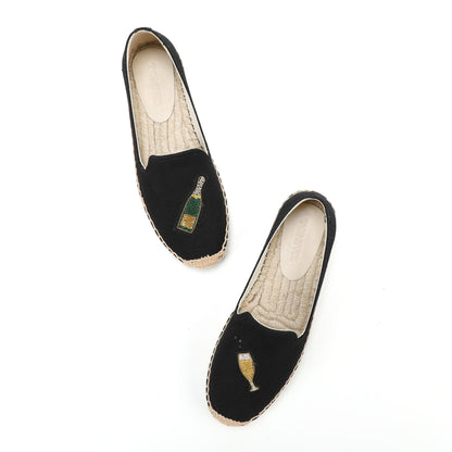 Black Wine women's platform espadrilles, style W-P9896