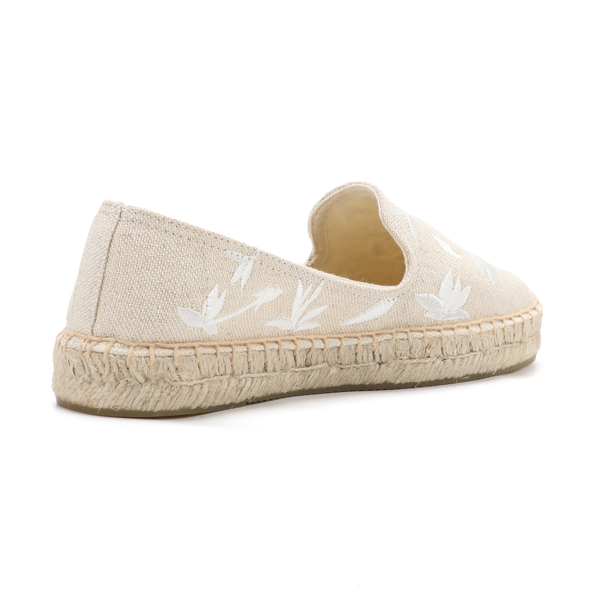 Beige White Floral women's platform espadrilles, style W-P9906