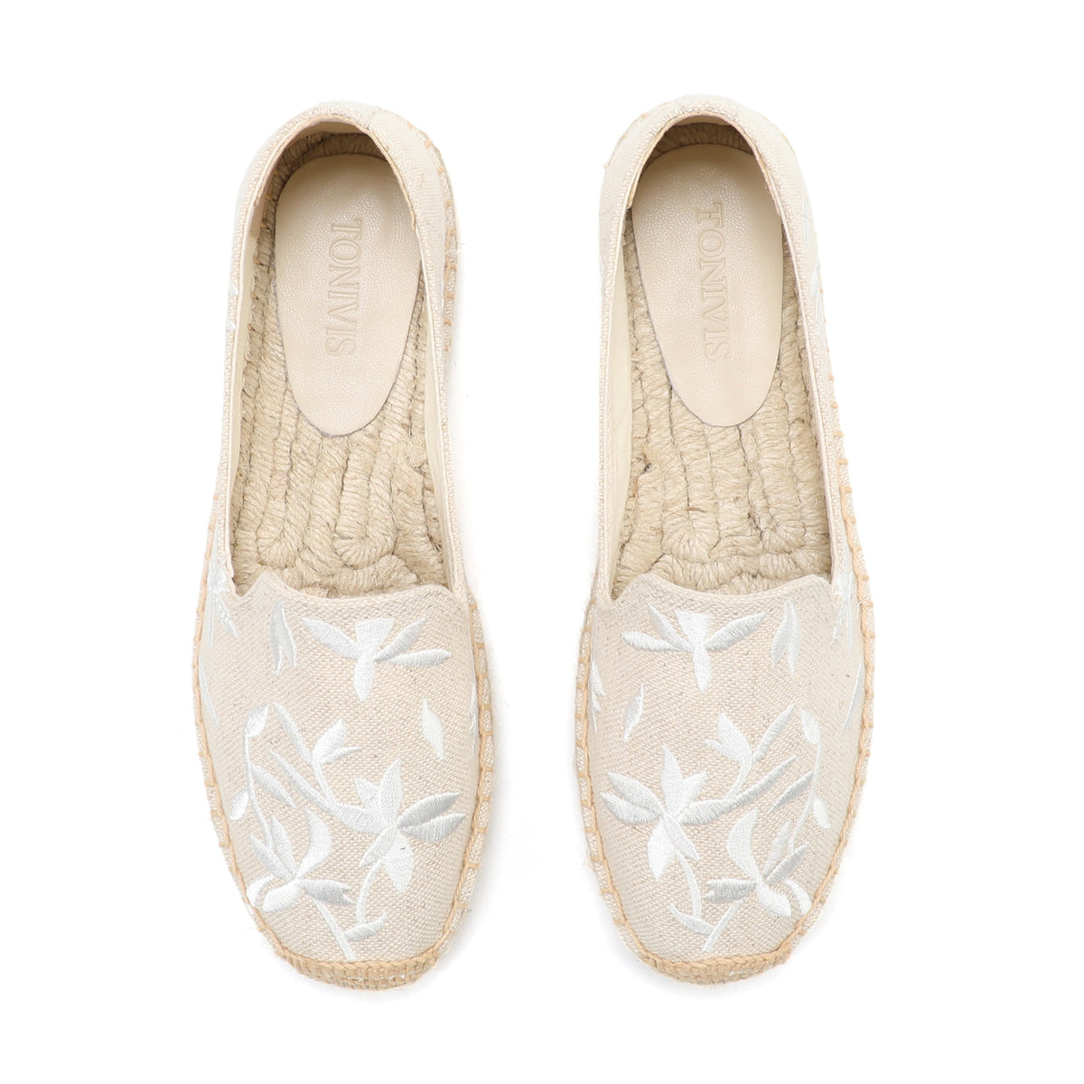 Beige White Floral women's platform espadrilles, style W-P9906