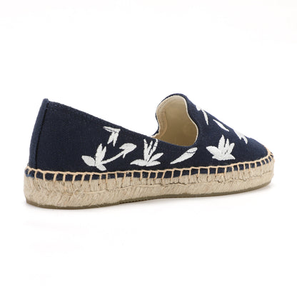 Blue Floral women's platform espadrilles, style W-P9907