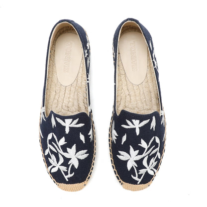 Blue Floral women's platform espadrilles, style W-P9907
