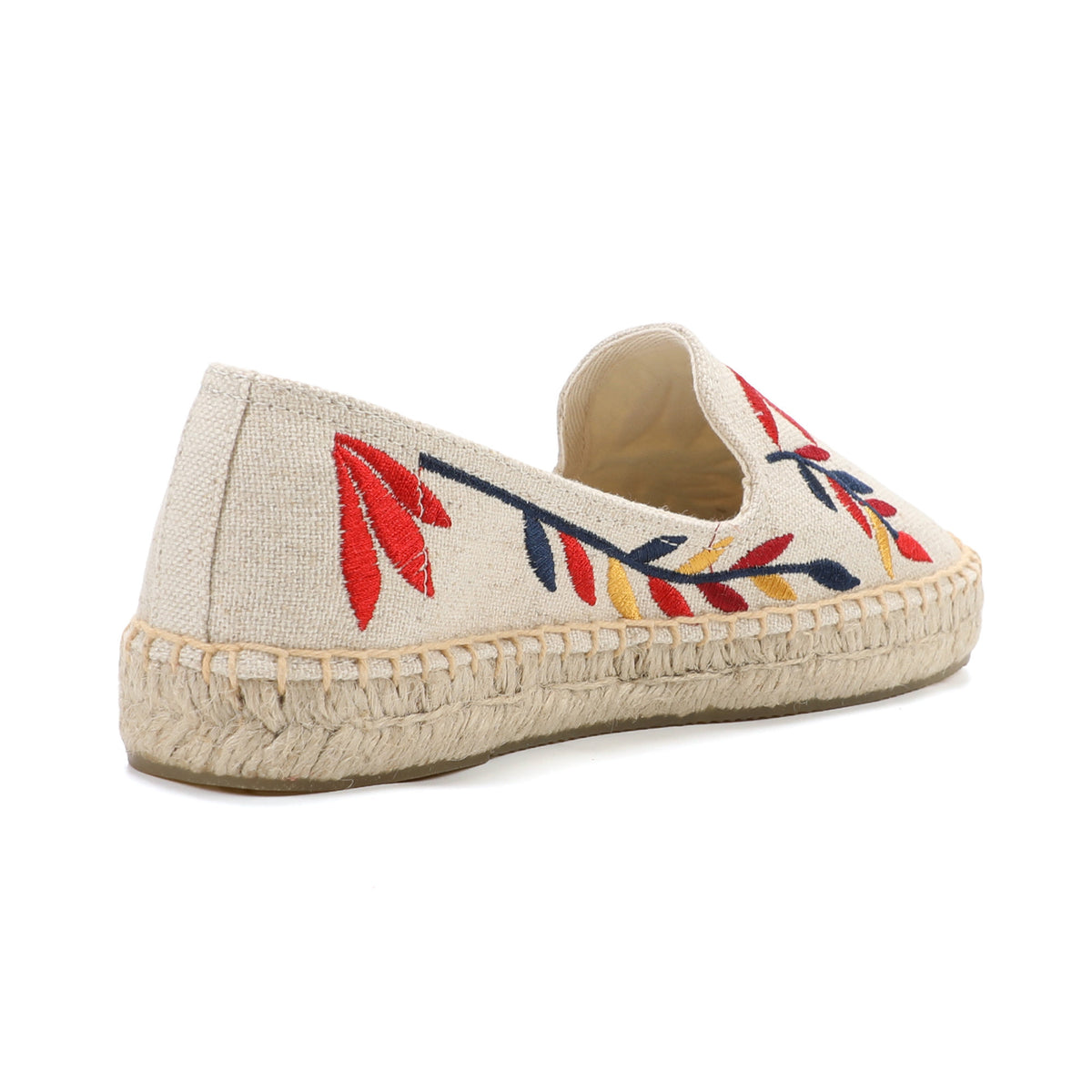 Beige Colorful Leaves women's platform espadrilles, style W-P9908