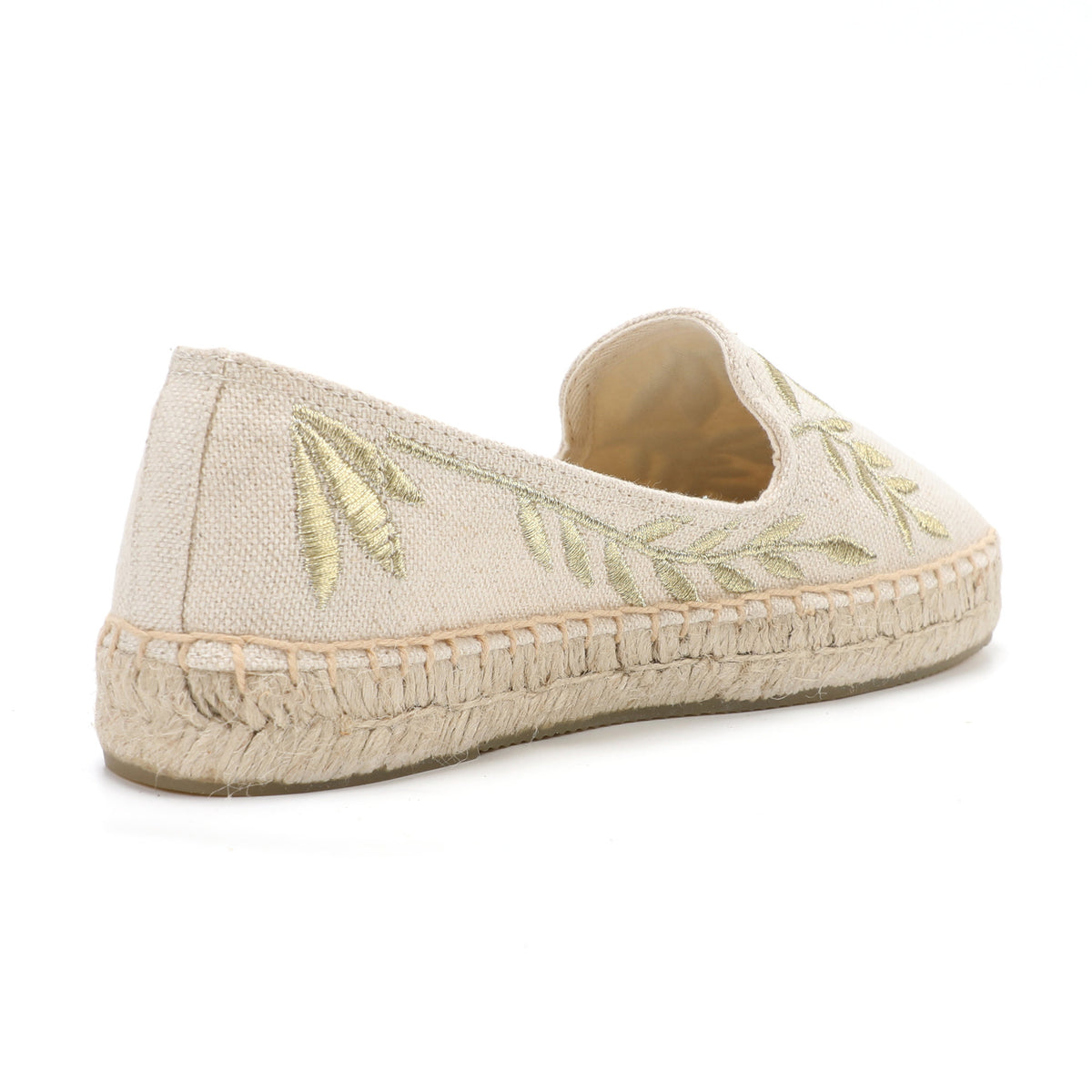 Beige Gold Leaves women's platform espadrilles, style W-P9910