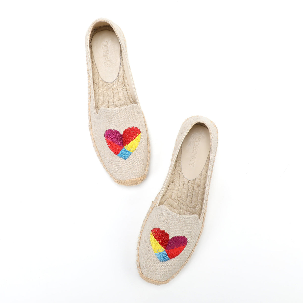 Beige Heart women's platform espadrilles, style W-P9911