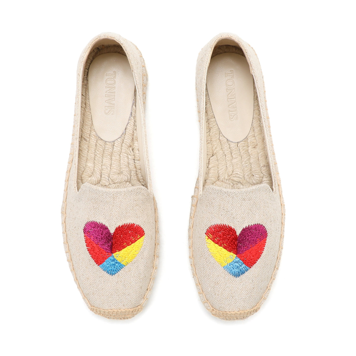 Beige Heart women's platform espadrilles, style W-P9911