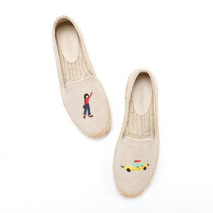 Beige Taxi women's platform espadrilles, style W-P9915