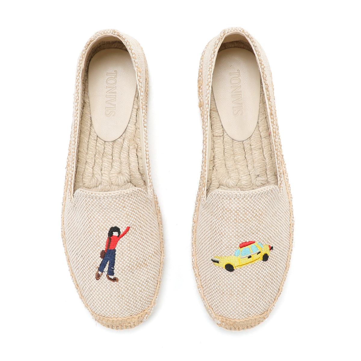 Beige Taxi women's platform espadrilles, style W-P9915