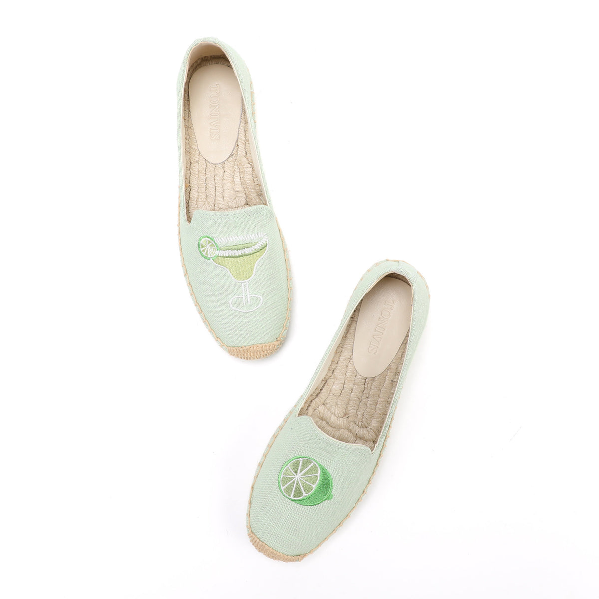 Green Lime women's platform espadrilles, style W-P9919