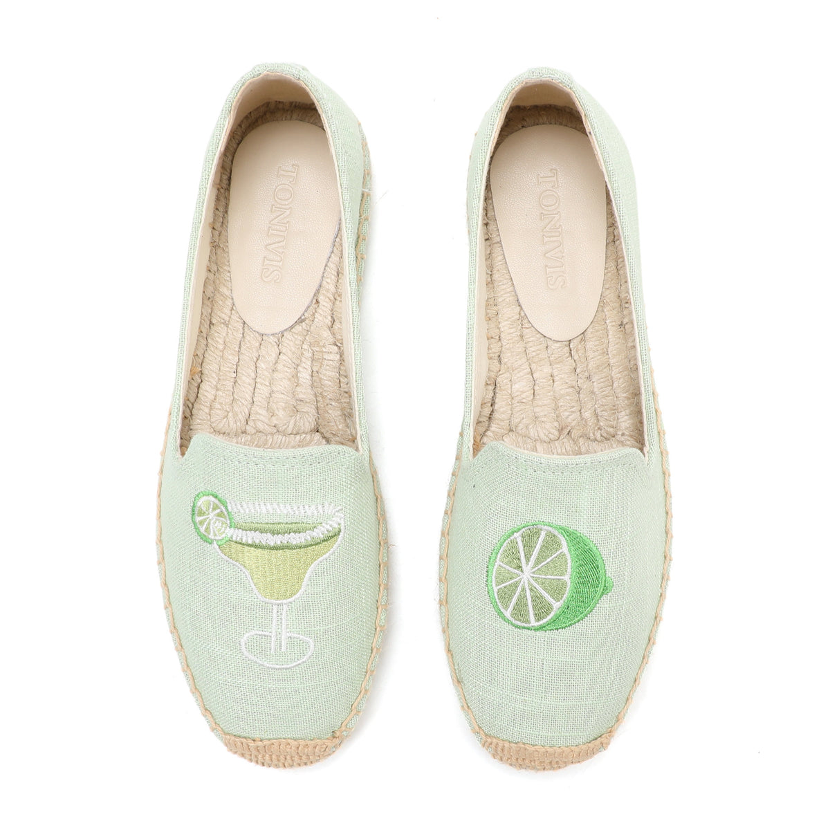 Green Lime women's platform espadrilles, style W-P9919