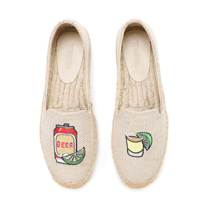 Beige Lemon women's platform espadrilles, style W-P9920