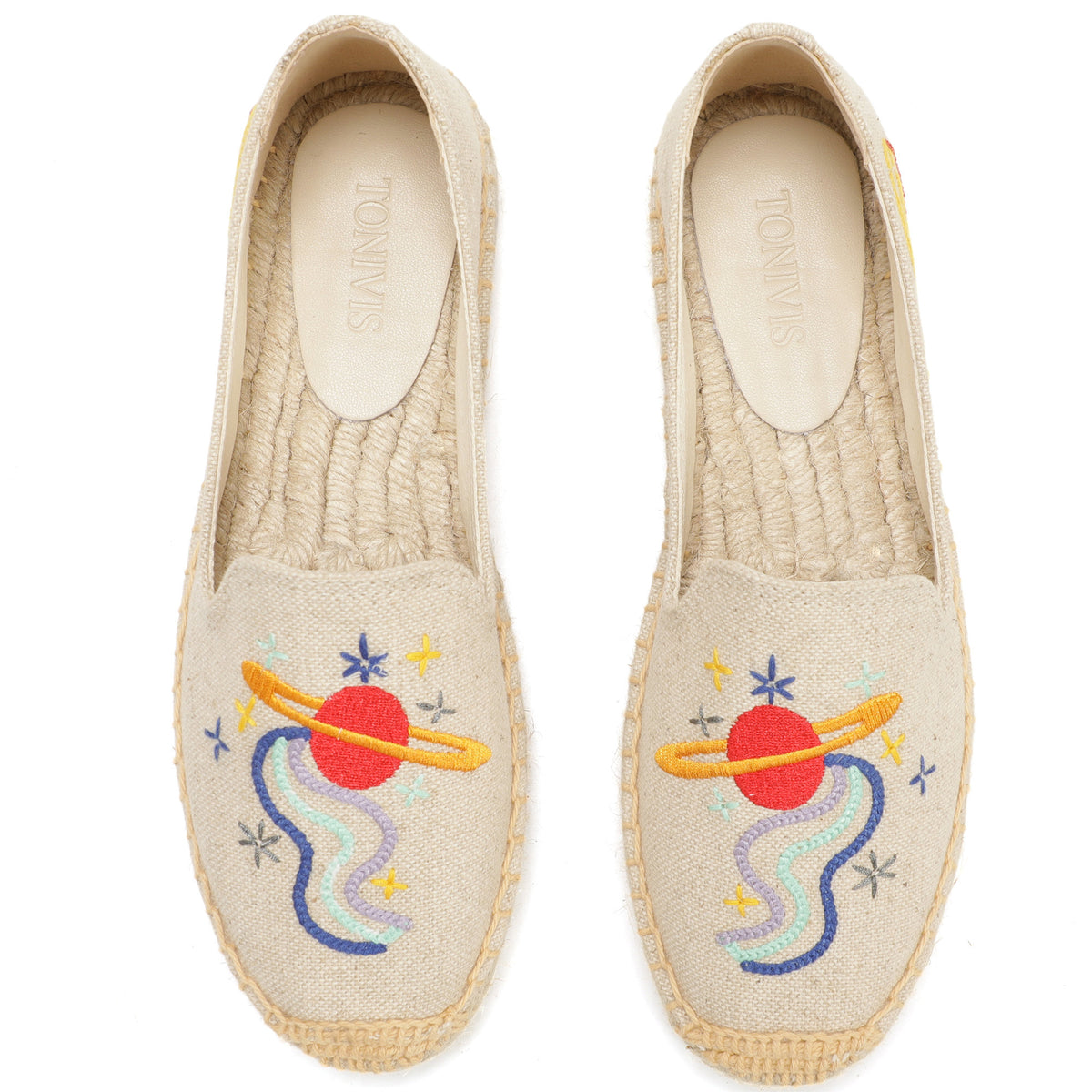 Beige Space women's platform espadrilles, style W-P9924