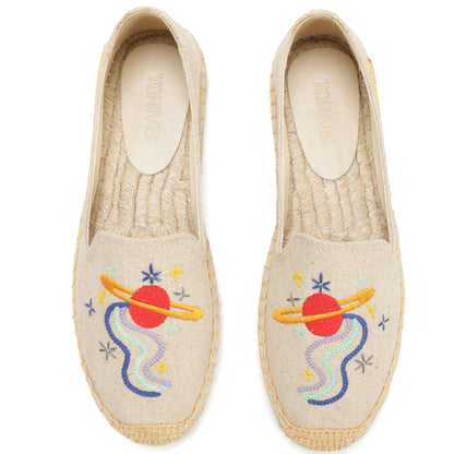 Beige Space women's platform espadrilles, style W-P9924