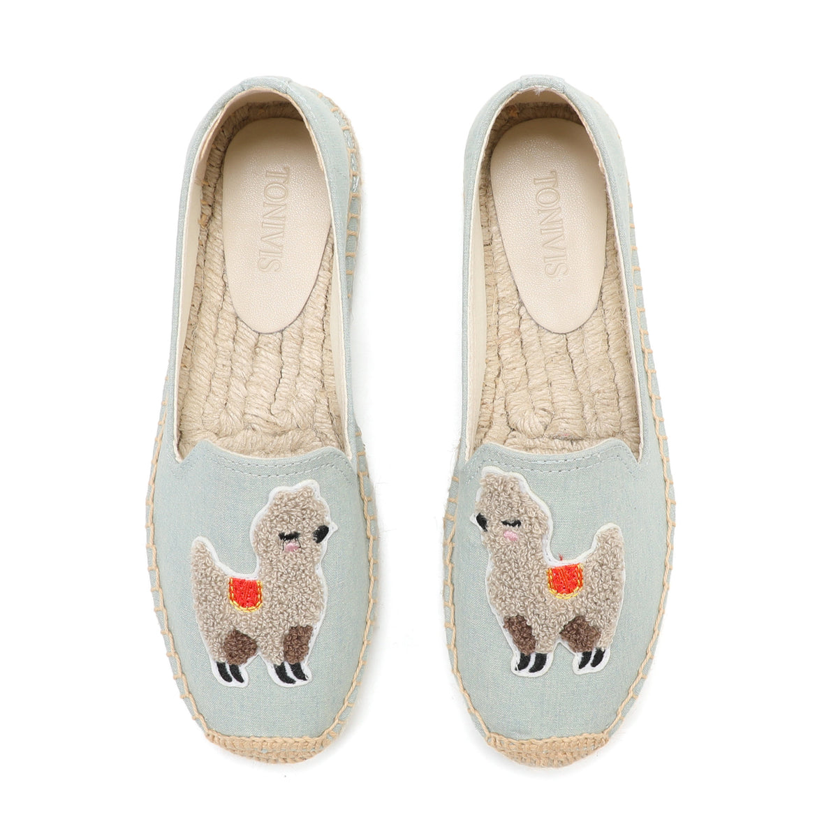 Light Blue Alpaca women's platform espadrilles, style W-P9930