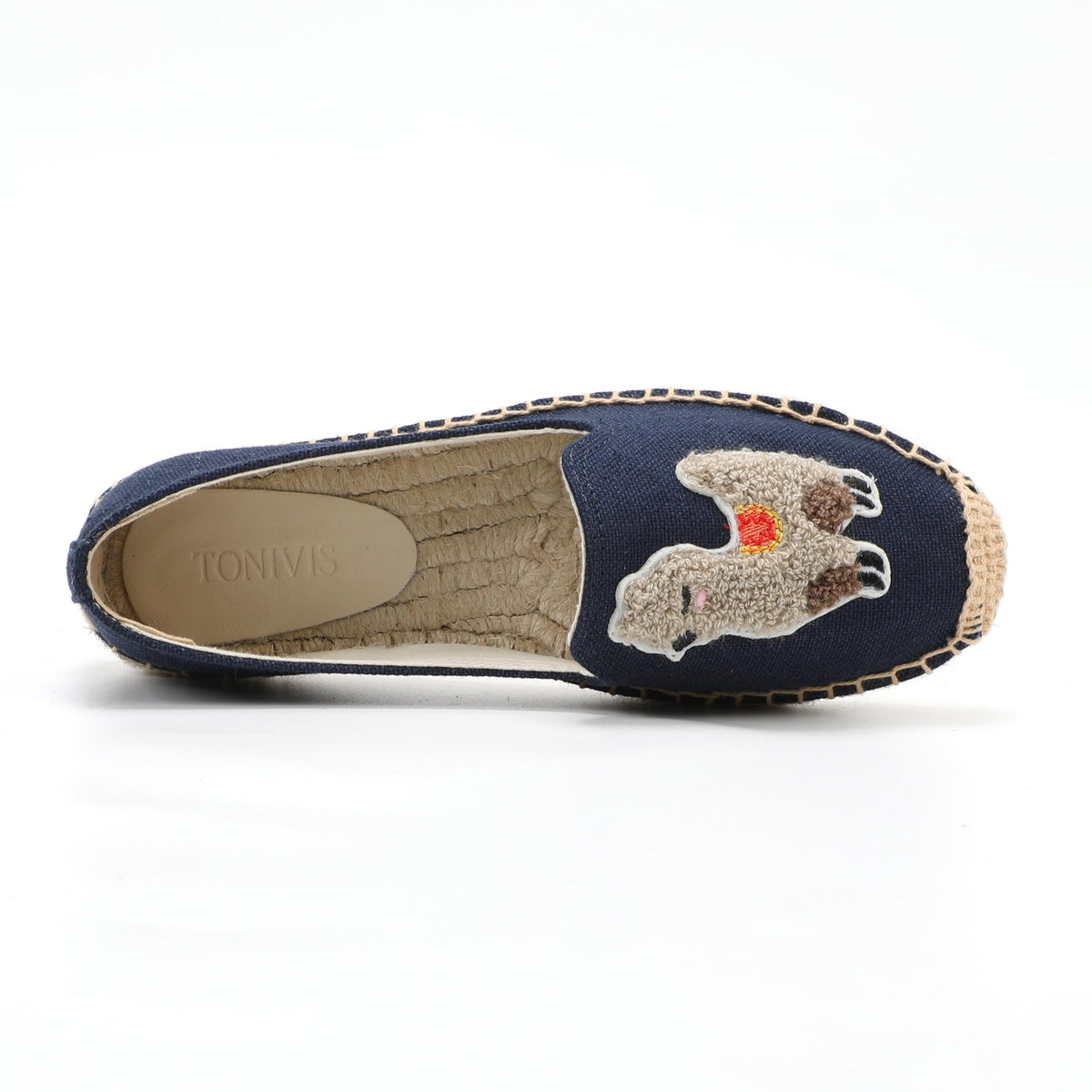 Navy Alpaca women's platform espadrilles, style W-P9931