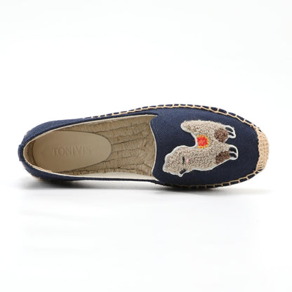 Navy Alpaca women's platform espadrilles, style W-P9931
