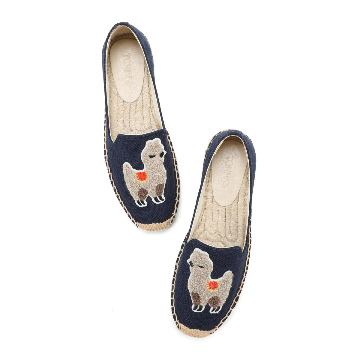 Navy Alpaca women's platform espadrilles, style W-P9931