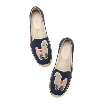 Navy Alpaca women's platform espadrilles, style W-P9931