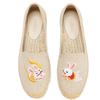 Beige Bunny women's platform espadrilles, style W-P9932