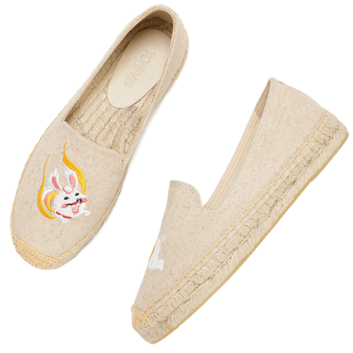 Beige Bunny women's platform espadrilles, style W-P9932