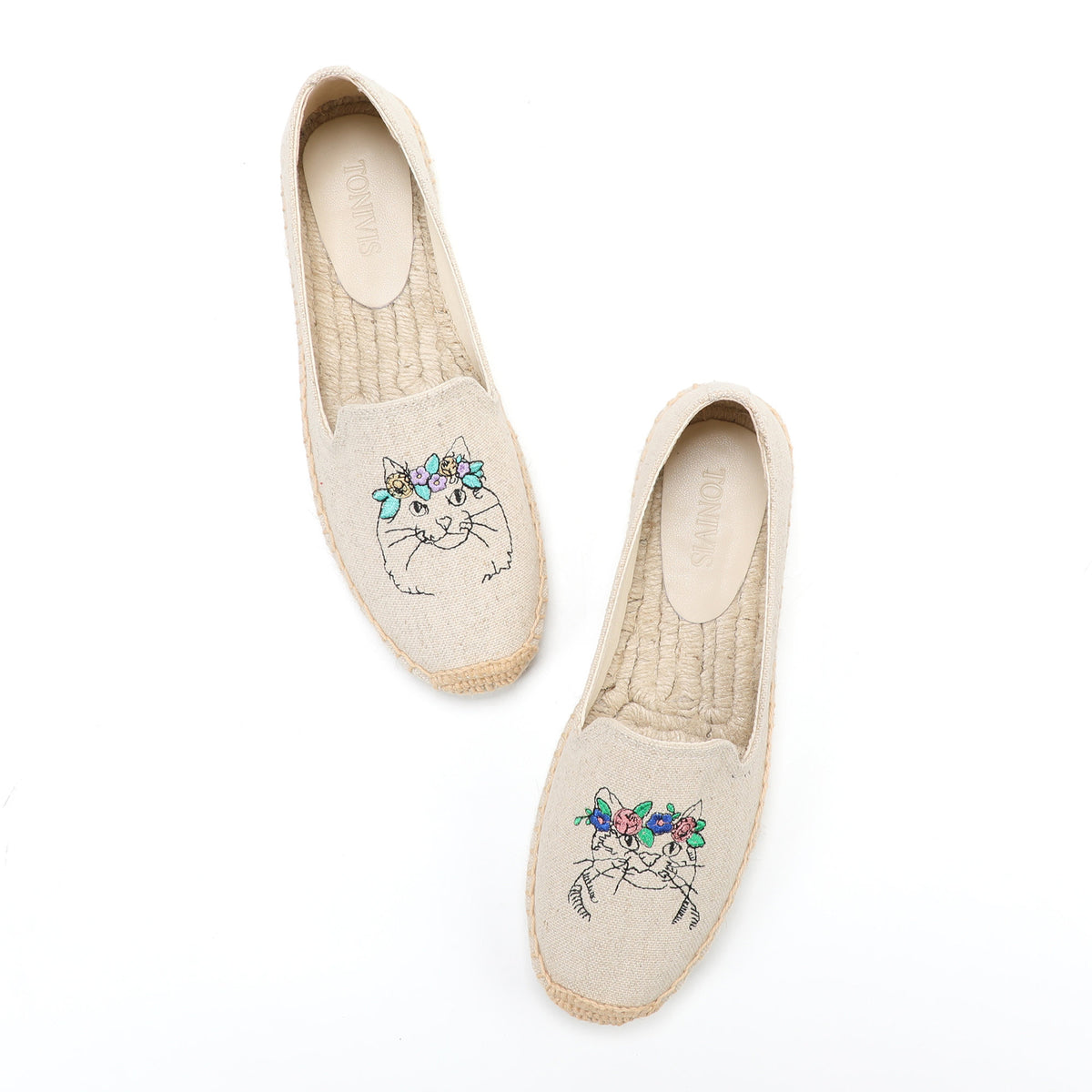 Beige Totoro women's platform espadrilles, style W-P9936