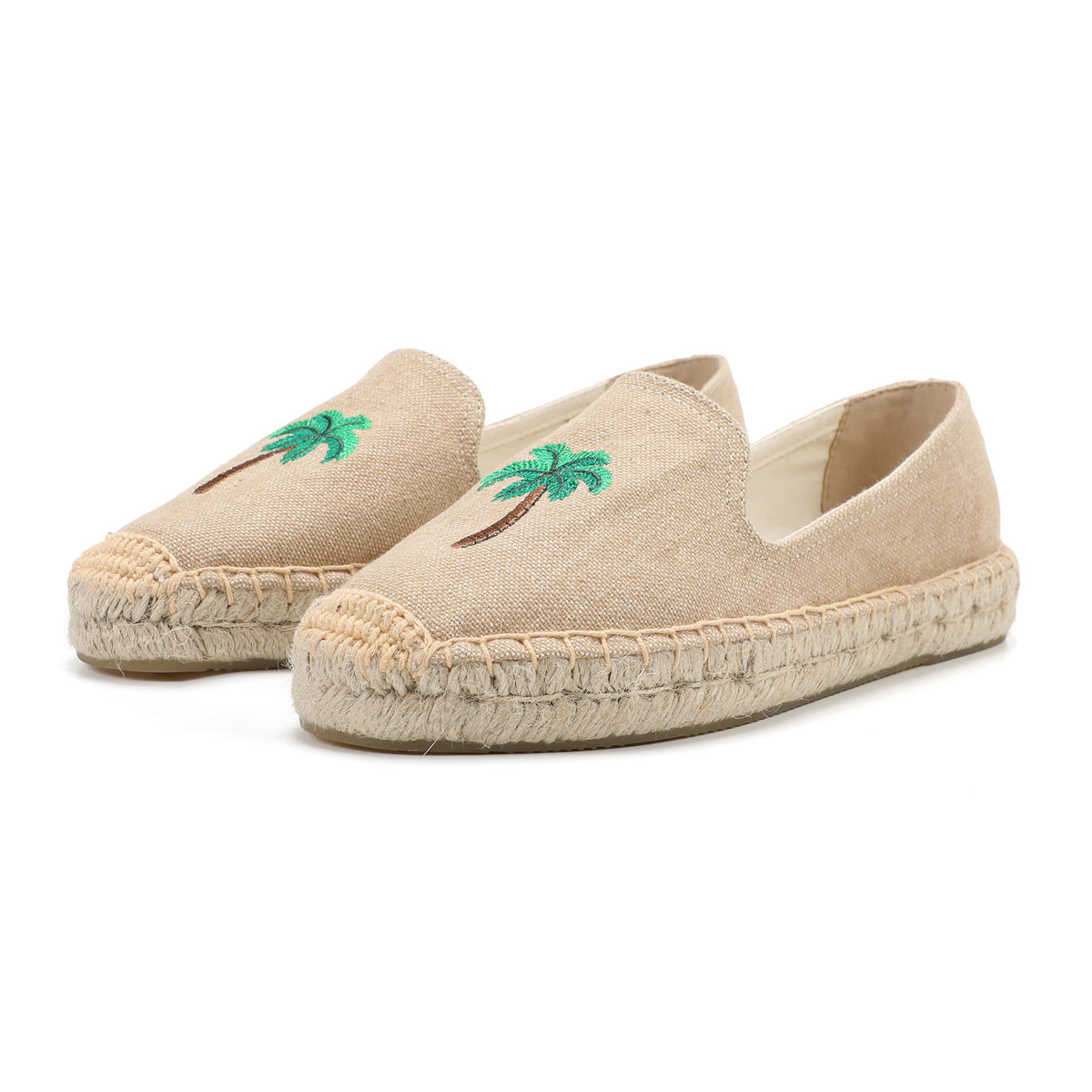 Tan Palm women's platform espadrilles, style W-P9938