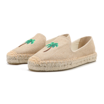 Tan Palm women's platform espadrilles, style W-P9938