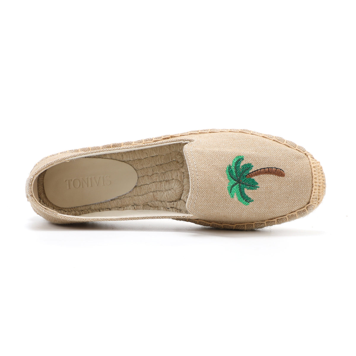 Tan Palm women's platform espadrilles, style W-P9938