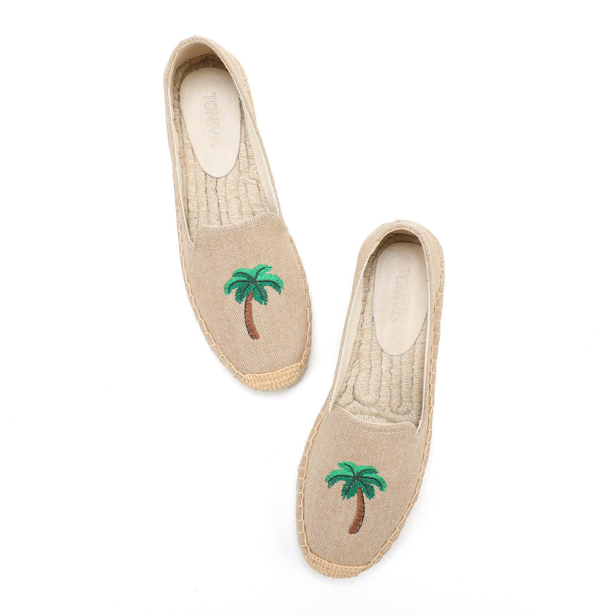Tan Palm women's platform espadrilles, style W-P9938