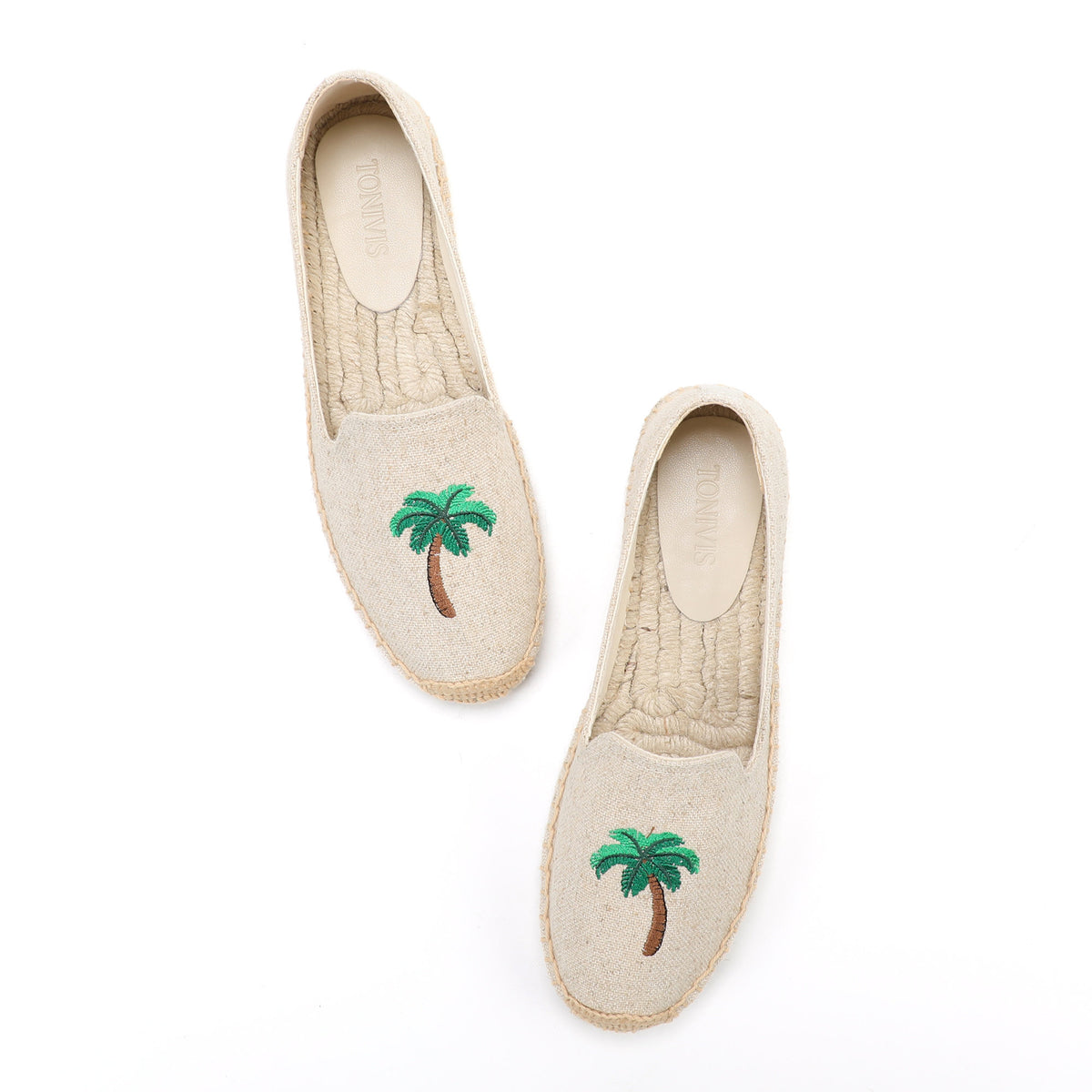 Beige Palm women's platform espadrilles, style W-P9939