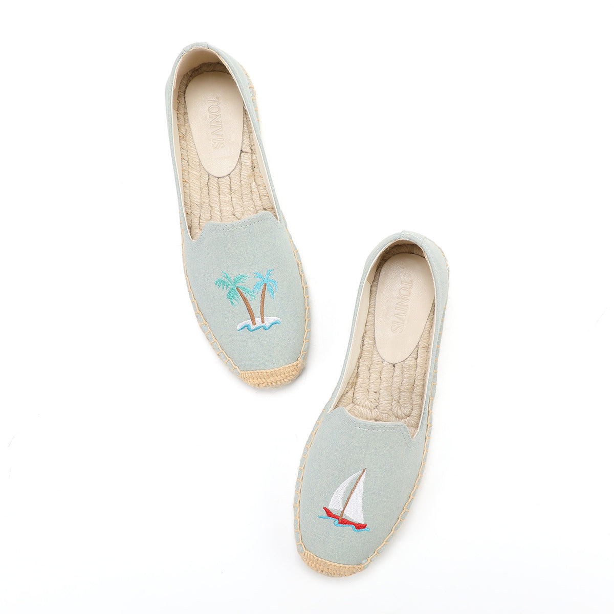 Light Blue Sailboat women's platform espadrilles, style W-P9940