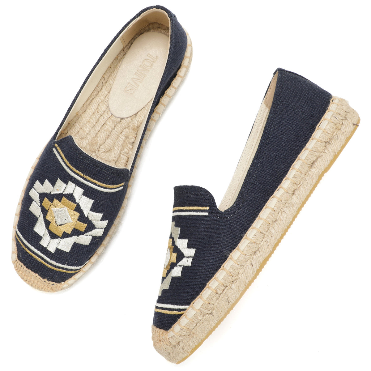 Blue Floral women's platform espadrilles, style W-P9944