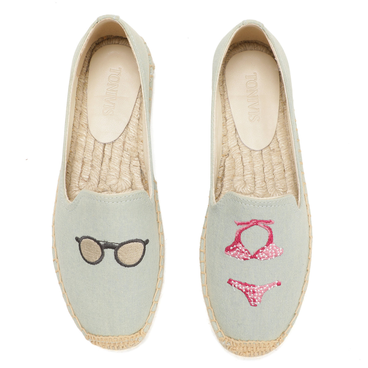 Light Blue Bikini women's platform espadrilles, style W-P9947