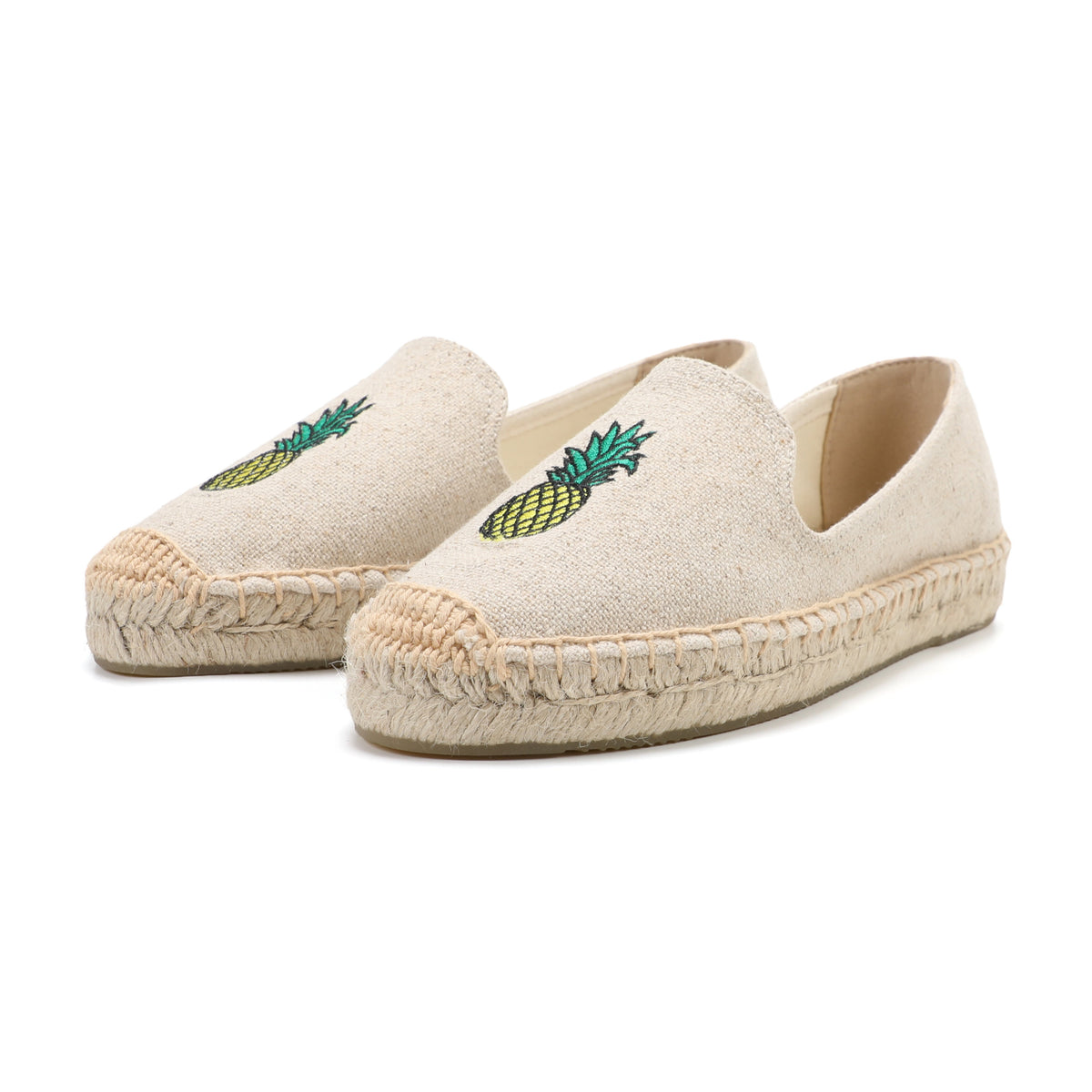 Beige Pineapple women's platform espadrilles, style W-P9950