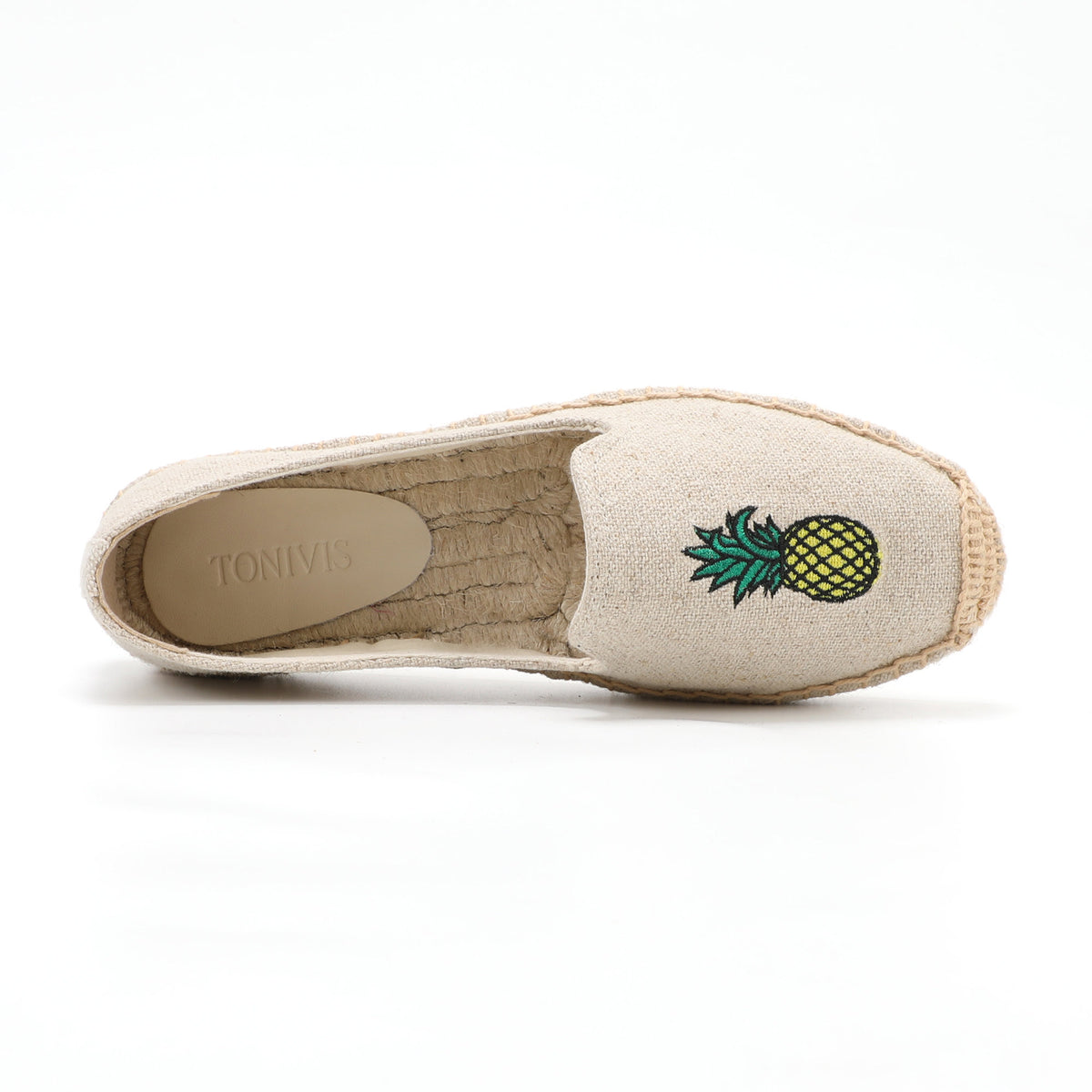 Beige Pineapple women's platform espadrilles, style W-P9950
