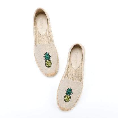 Beige Pineapple women's platform espadrilles, style W-P9950
