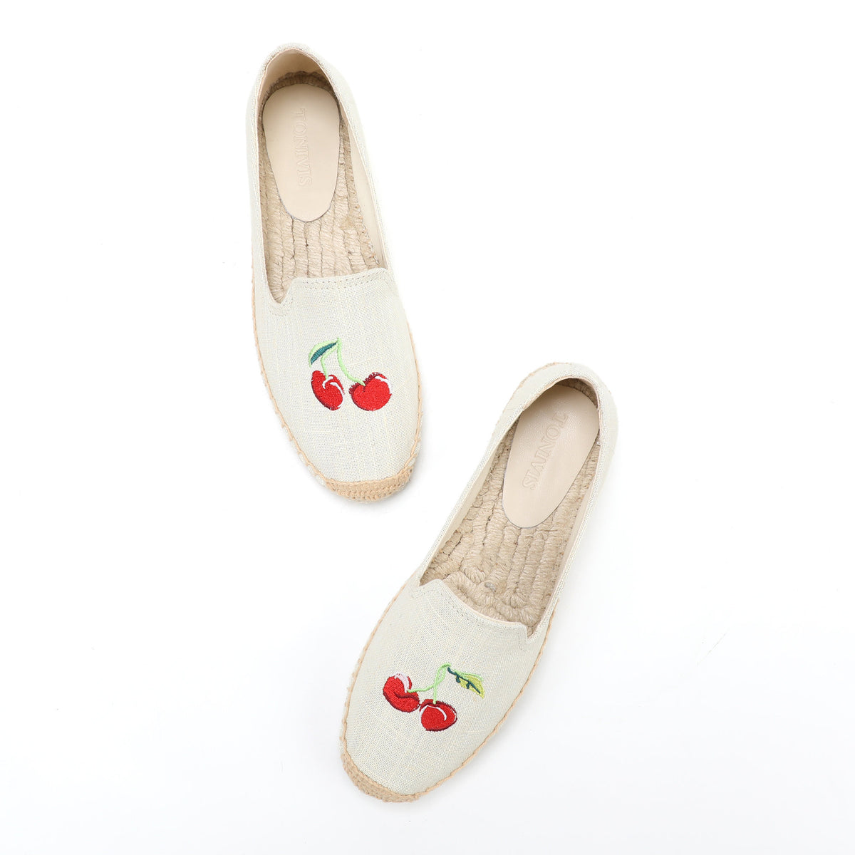 Beige Cherry women's platform espadrilles, style W-P9951