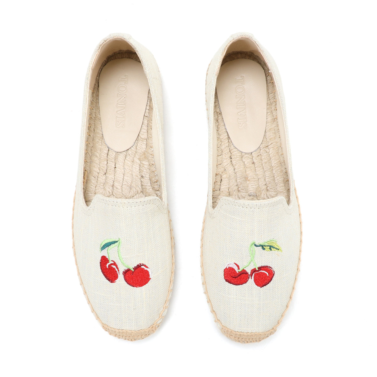 Beige Cherry women's platform espadrilles, style W-P9951
