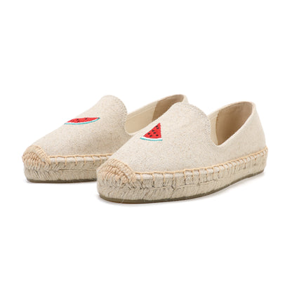 Beige Watermelon women's platform espadrilles, style W-P9952