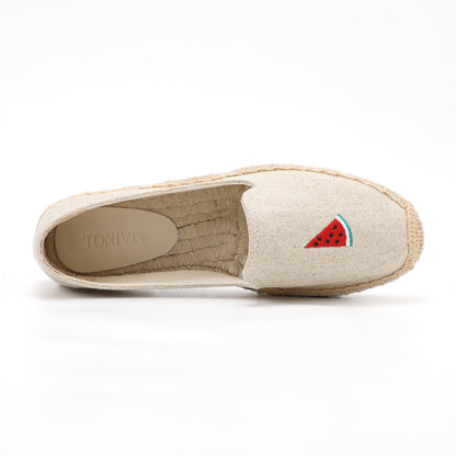 Beige Watermelon women's platform espadrilles, style W-P9952