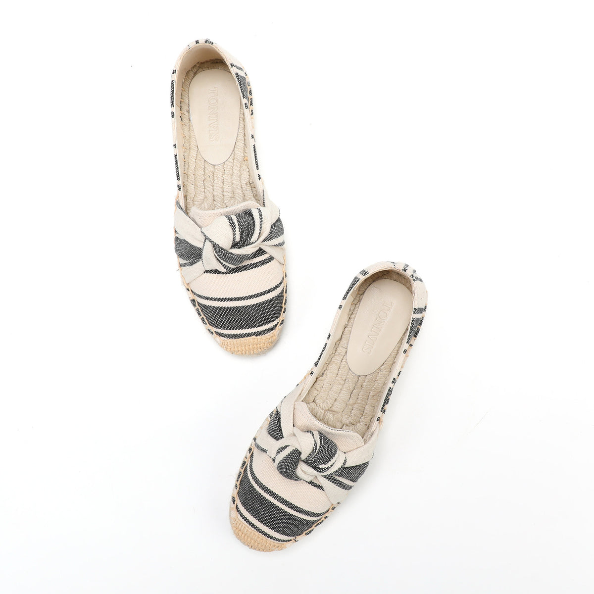 Black Bow women's platform espadrilles, style W-P9958