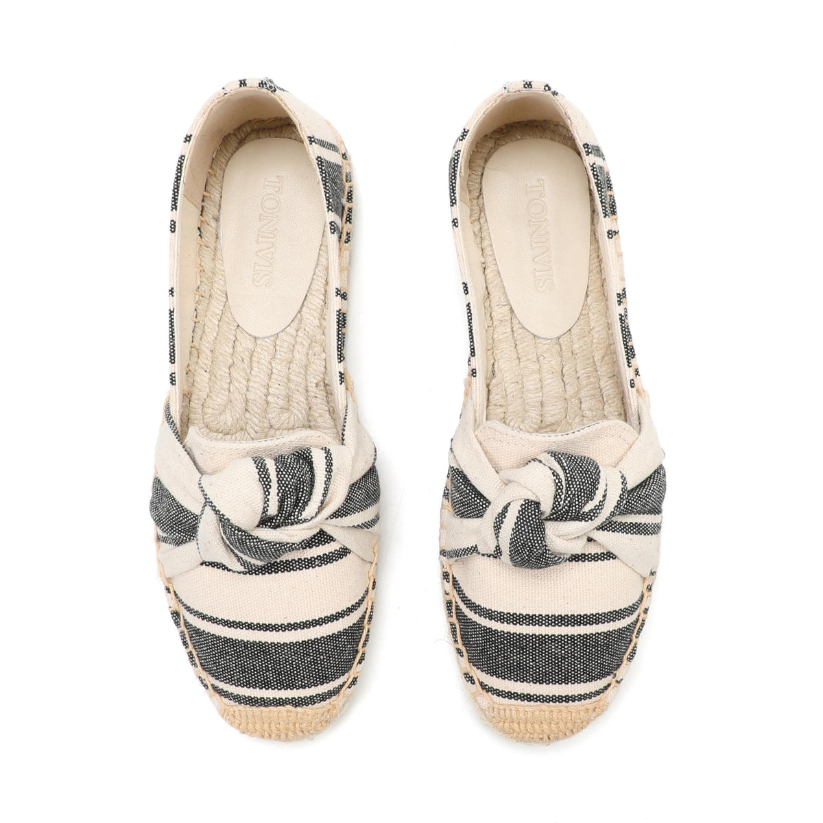Black Bow women's platform espadrilles, style W-P9958
