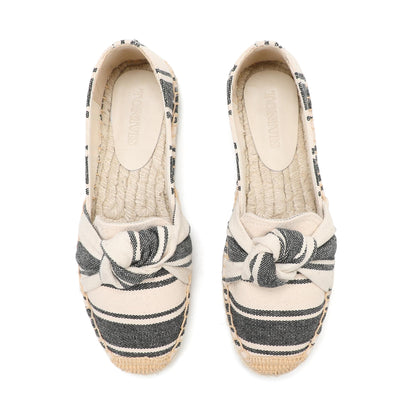 Black Bow women's platform espadrilles, style W-P9958