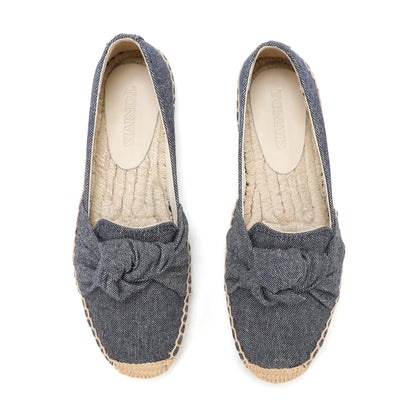 Blue Bow women's platform espadrilles, style W-P9959