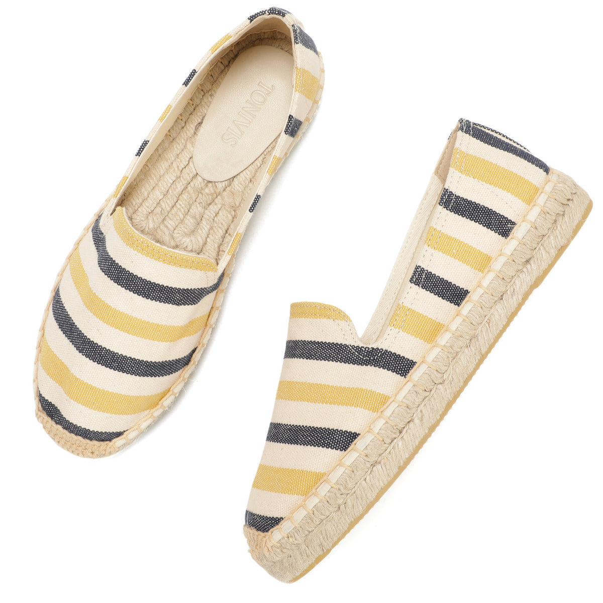 Beige Multicolor Stripes women's platform espadrilles, style W-P9967