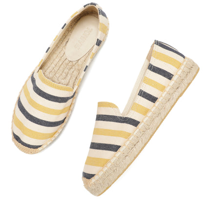Beige Multicolor Stripes women's platform espadrilles, style W-P9967