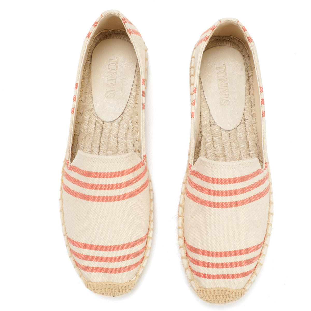 Beige Stripes women's platform espadrilles, style W-P9968