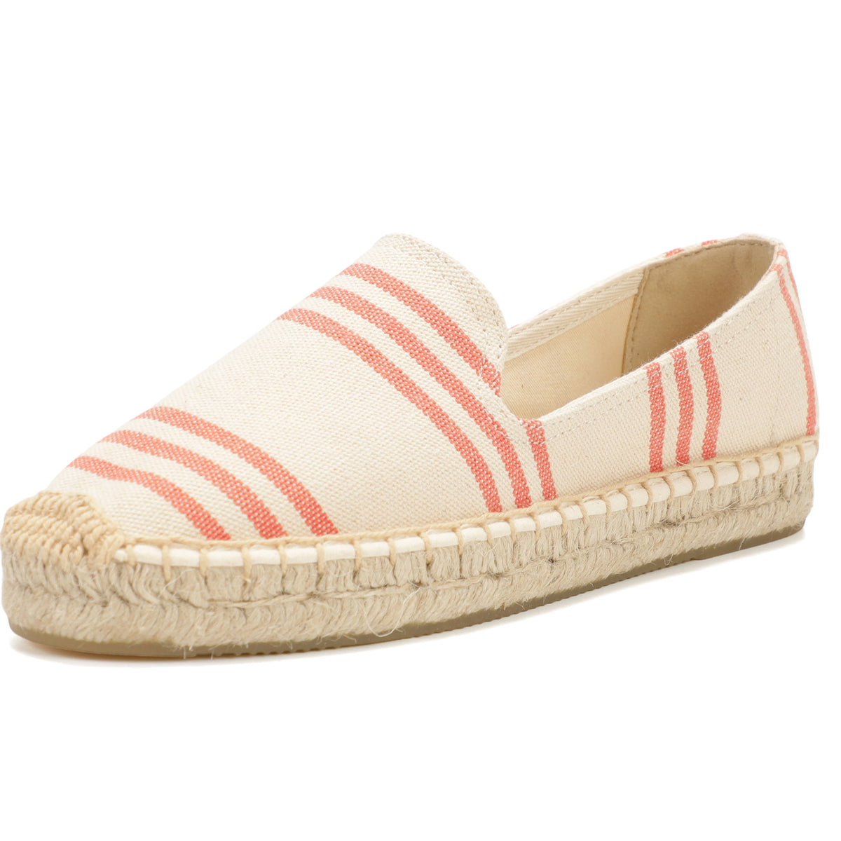 Beige Stripes women's platform espadrilles, style W-P9968
