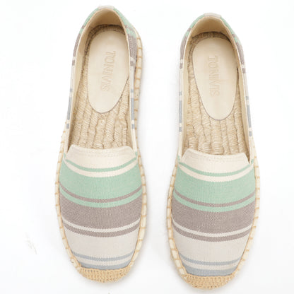 Multicolor Stripes women's platform espadrilles, style W-P9970